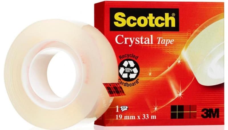 Banda adeziva transparent cristal, se rupe usor, 19mm x 33m, 3M - SCOTCH Crystal