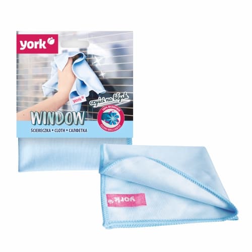 Laveta microfibra, 30 x 30cm, pentru geamuri, super absorbanta, nu lasa scame, YORK - bleu