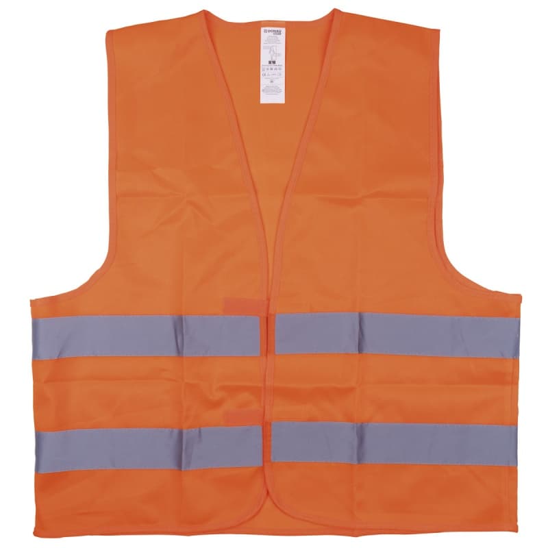 Vesta reflectorizanta DONAU, 100% polyester, cu arici, marimea S - portocalie