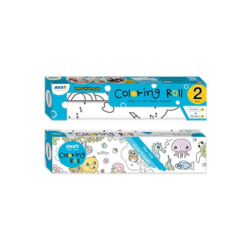 Set role autoadezive pentru colorat, 315x3550mm + 140x2440mm, Stick'n - Furry Friends/Sea Life
