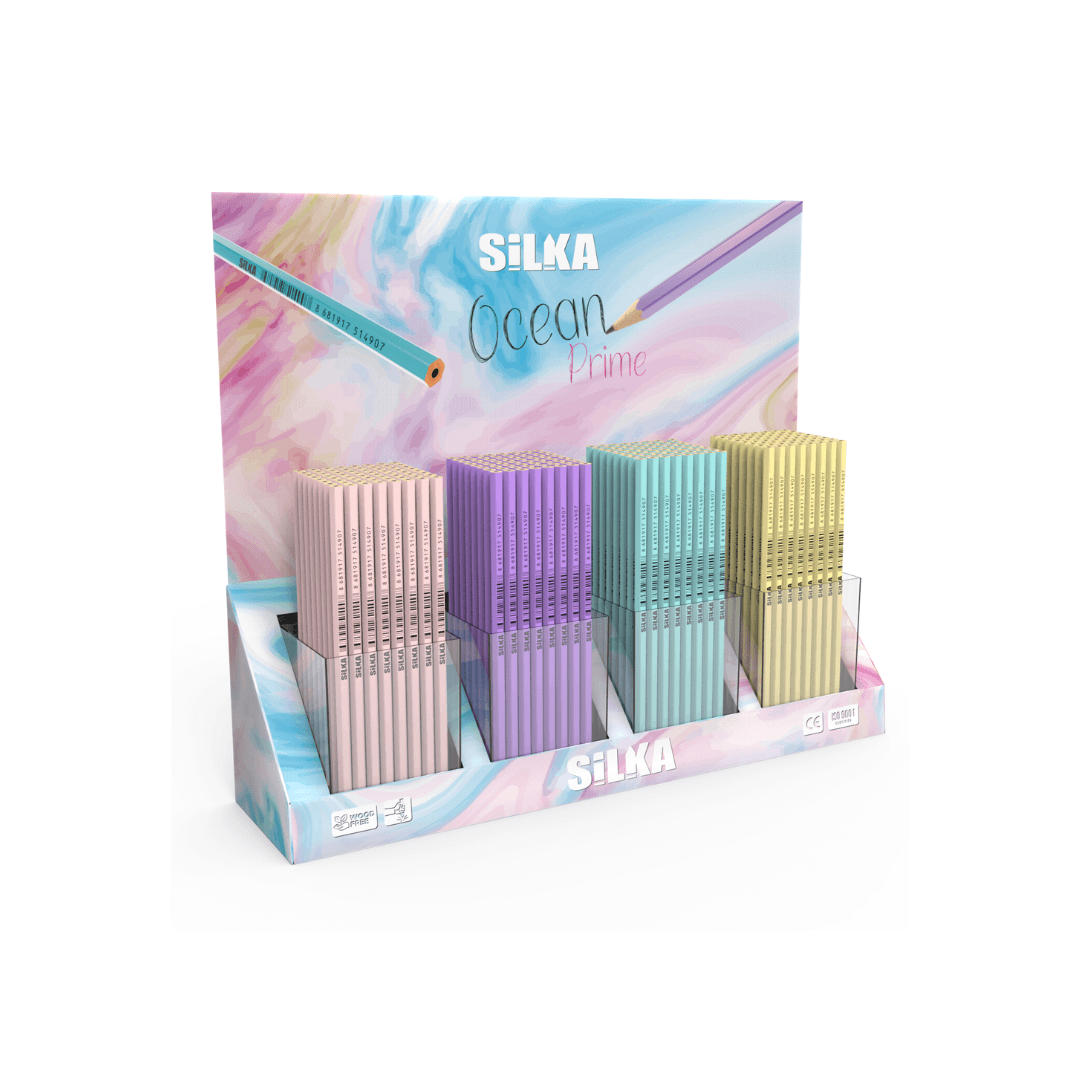 Display cu creioane, 4culori x 72buc(288buc)/display, SILKA Ocean Prime
