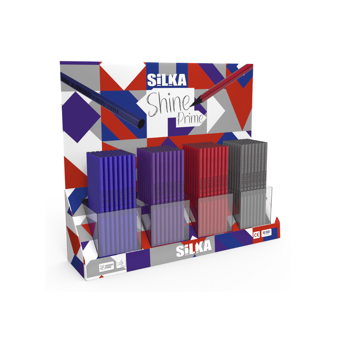 Display cu creioane, 4culori x 72buc(288buc)/display, SILKA Shine Prime