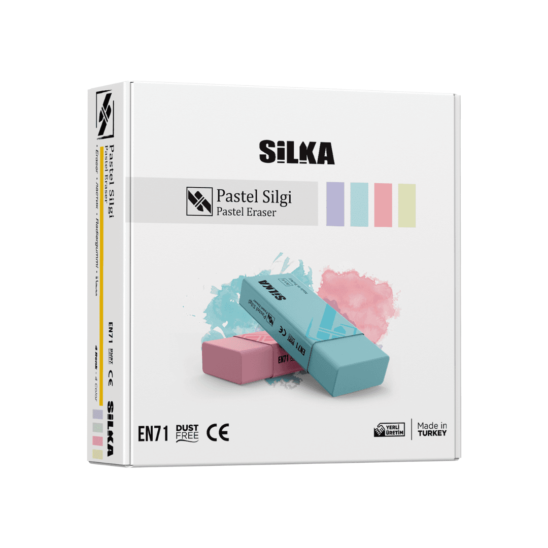 Radiera pentru creion, 59.5x22x11mm, PVC-free, nu lasa reziduuri, SILKA Pastel - culori asortate