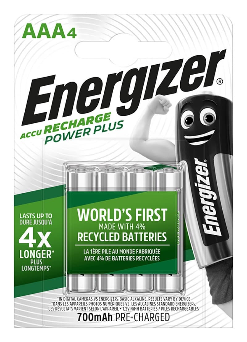 Acumulatori ENERGIZER Power Plus AAA, 700 mAh, 4 buc/set