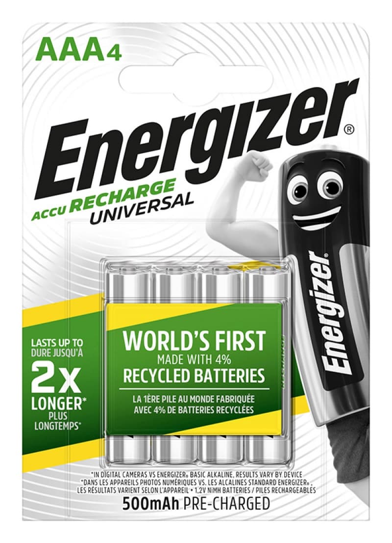 Baterii reincarcabile universale ENERGIZER AAA, LR03, 1.2V, 500mAh, 4 buc/set