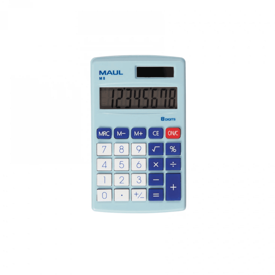 Calculator de buzunar, 8 digits, MAUL M 8 - albastru deschis