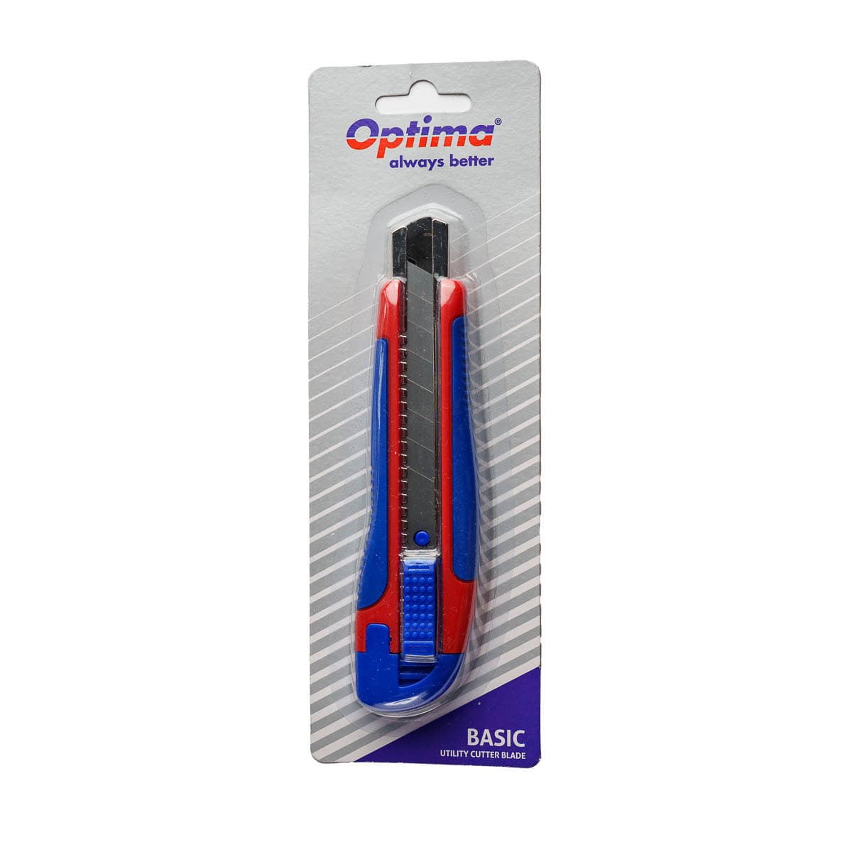 Cutter Optima Basic, lama 18mm SK7, sina metalica, ABS cu rubber grip