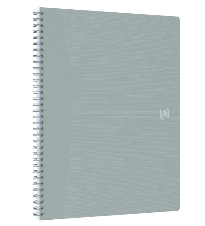Caiet cu spirala, OXFORD Origins, A4+, 70 file-90gsm, Scribzee, coperta PP gri deschis - mate