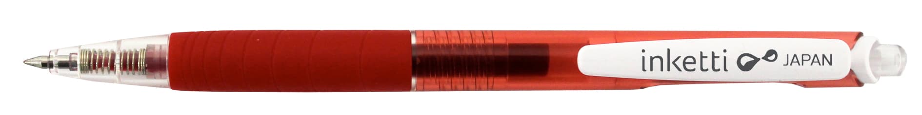 Pix cu gel PENAC Inketti, rubber grip, 0.5mm, corp rosu transparent - scriere rosie