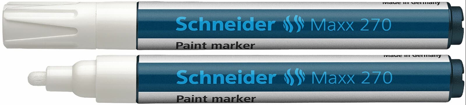 Marker cu vopsea SCHNEIDER Maxx 270, varf rotund 1-3mm - alb