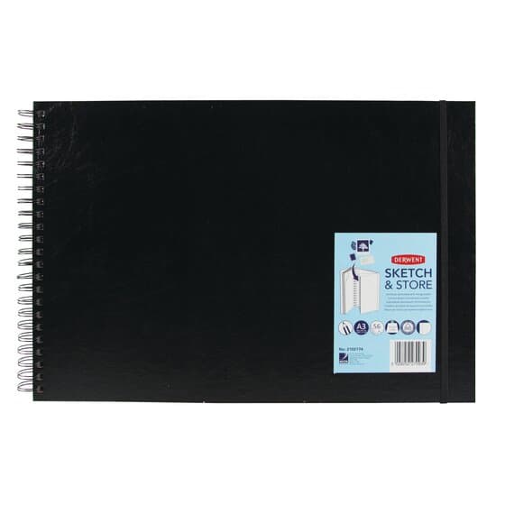 Caiet pentru schite si desen DERWENT Professional, A3, cu spira, 56 coli, 165gsm, mapa inclusa, hart
