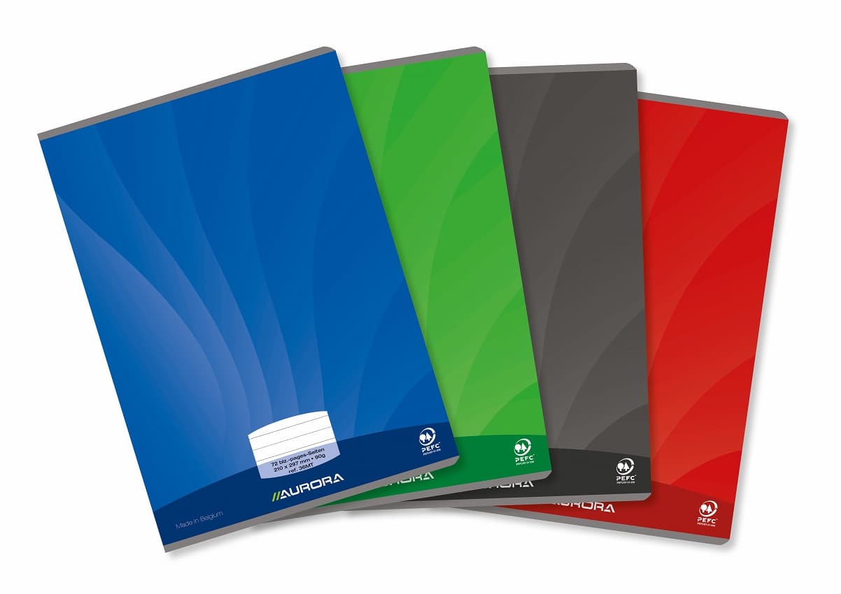 Caiet A4, 36 file - 90gsm, liniat stanga, coperta carton lucios, AURORA Mano - dictando