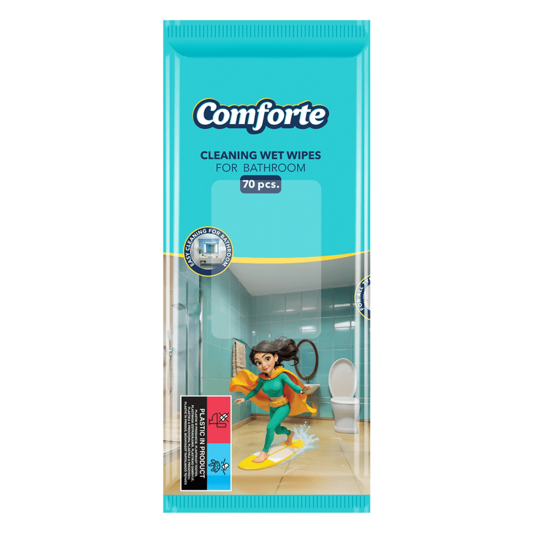 Servetele umede pentru bai (obiecte ceramice), 70buc/pachet, Comforte
