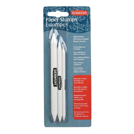 Creion DERWENT Professional, din hartie, pt. amestec si estompare, 3 buc/set, diverse marimi, alb