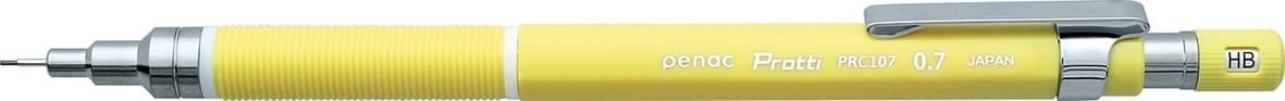 Creion mecanic profesional PENAC Protti PRC-107, 0.7mm, con metalic, varf retractabil, galben