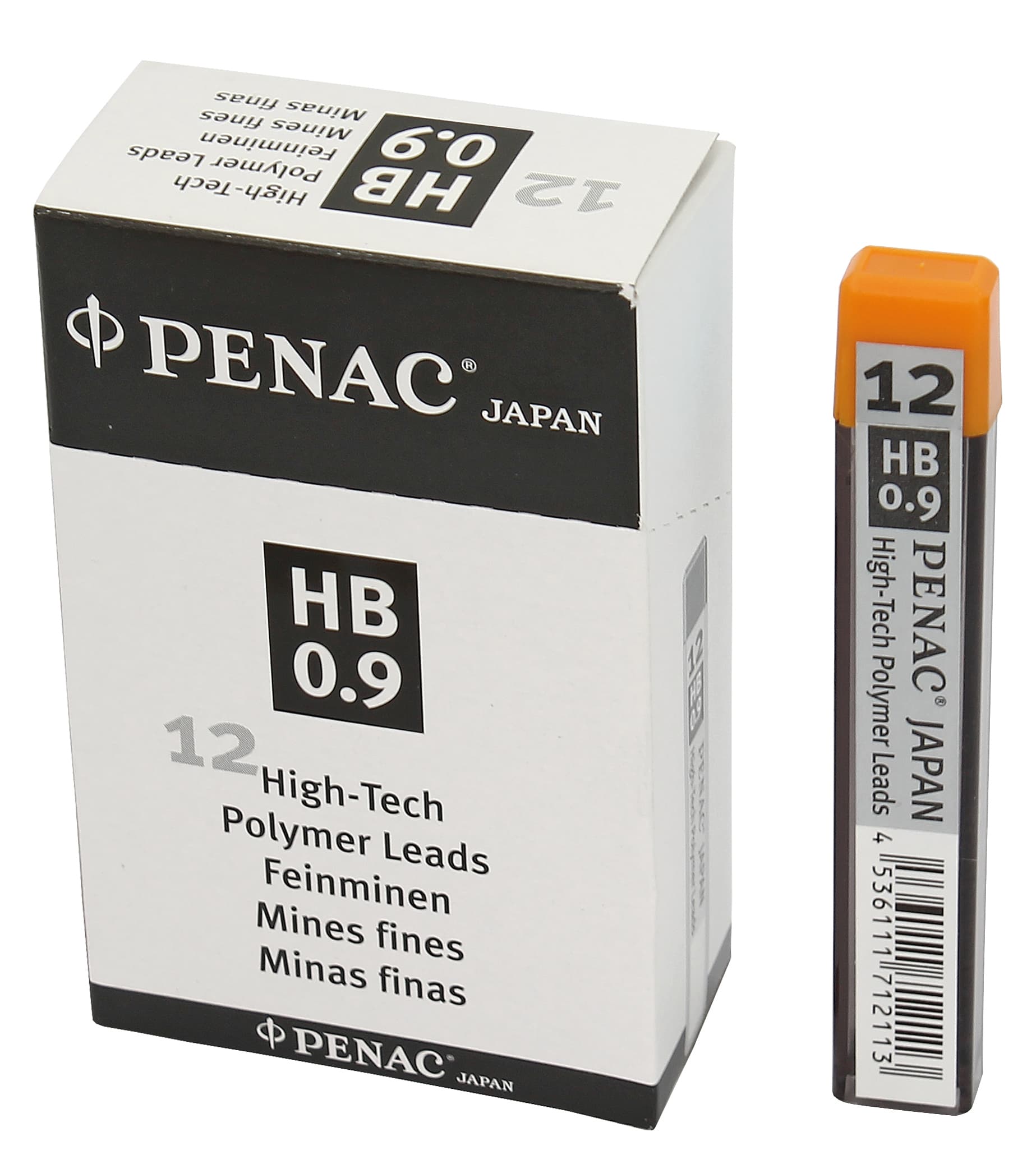 Mine pentru creion mecanic 0.9mm, 12/set, PENAC - HB