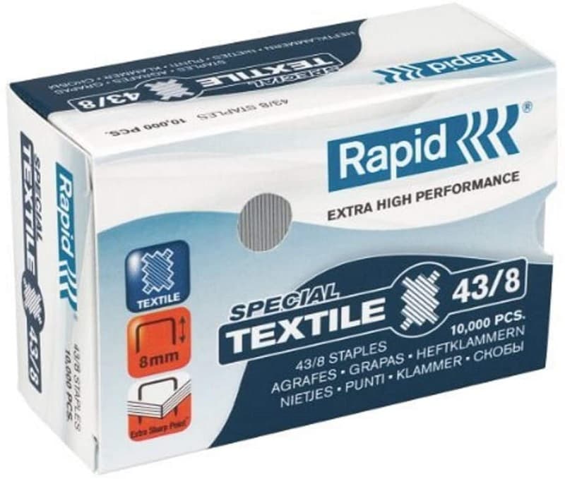 Capse Rapid Super Strong, 43/8 G, pentru textile, 10000/cutie