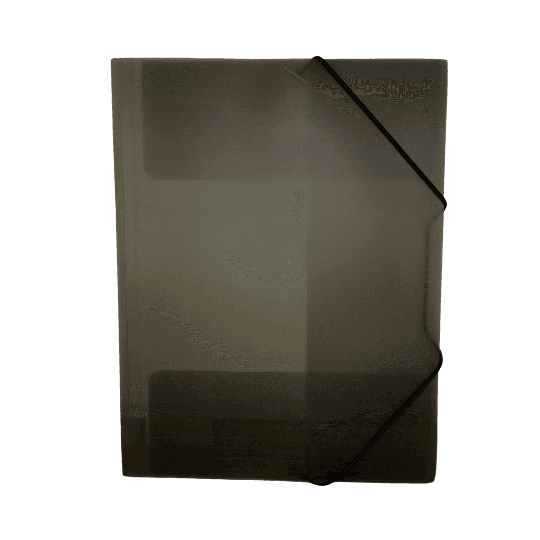 Mapa din plastic cu elastic pe colturi, latime 40mm, 800 microni, Optima - fumuriu