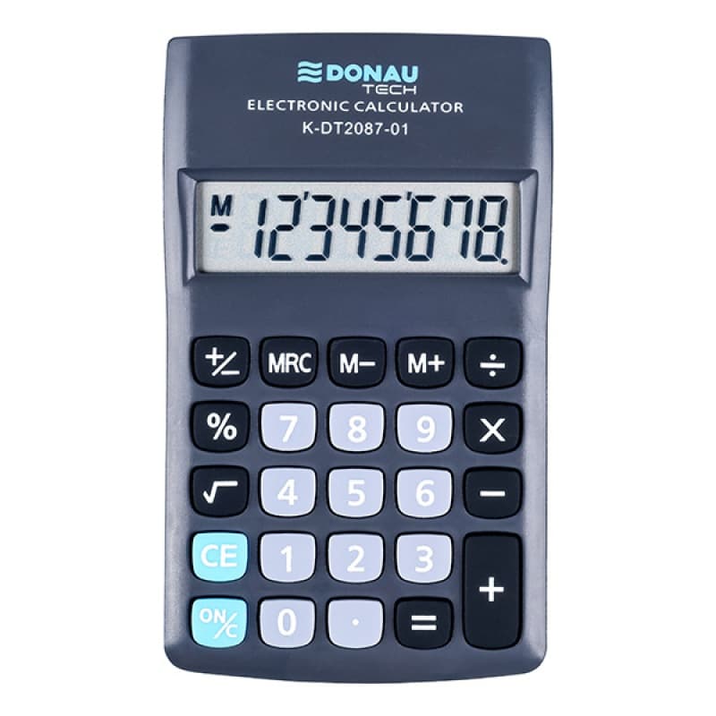 Calculator de buzunar, 8 digits, DONAU Tech DT2087 - negru