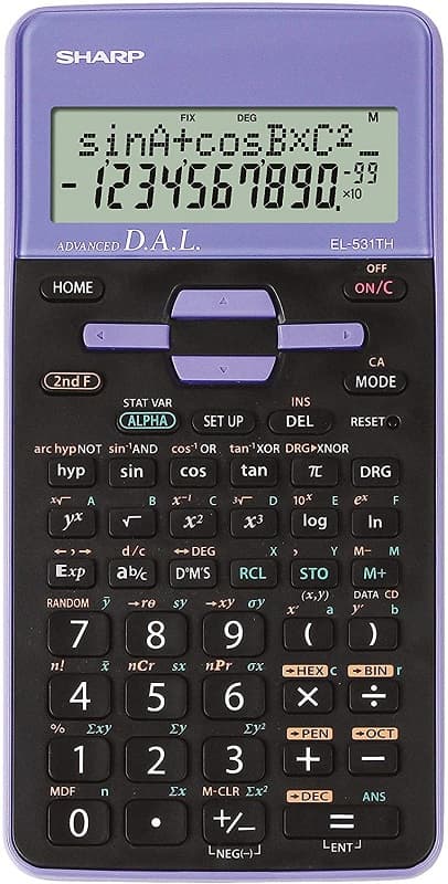 Calculator stiintific, 10 digits, 273 functii, 161x80x15mm, dual power, SHARP EL-531THBVL-negru/viol