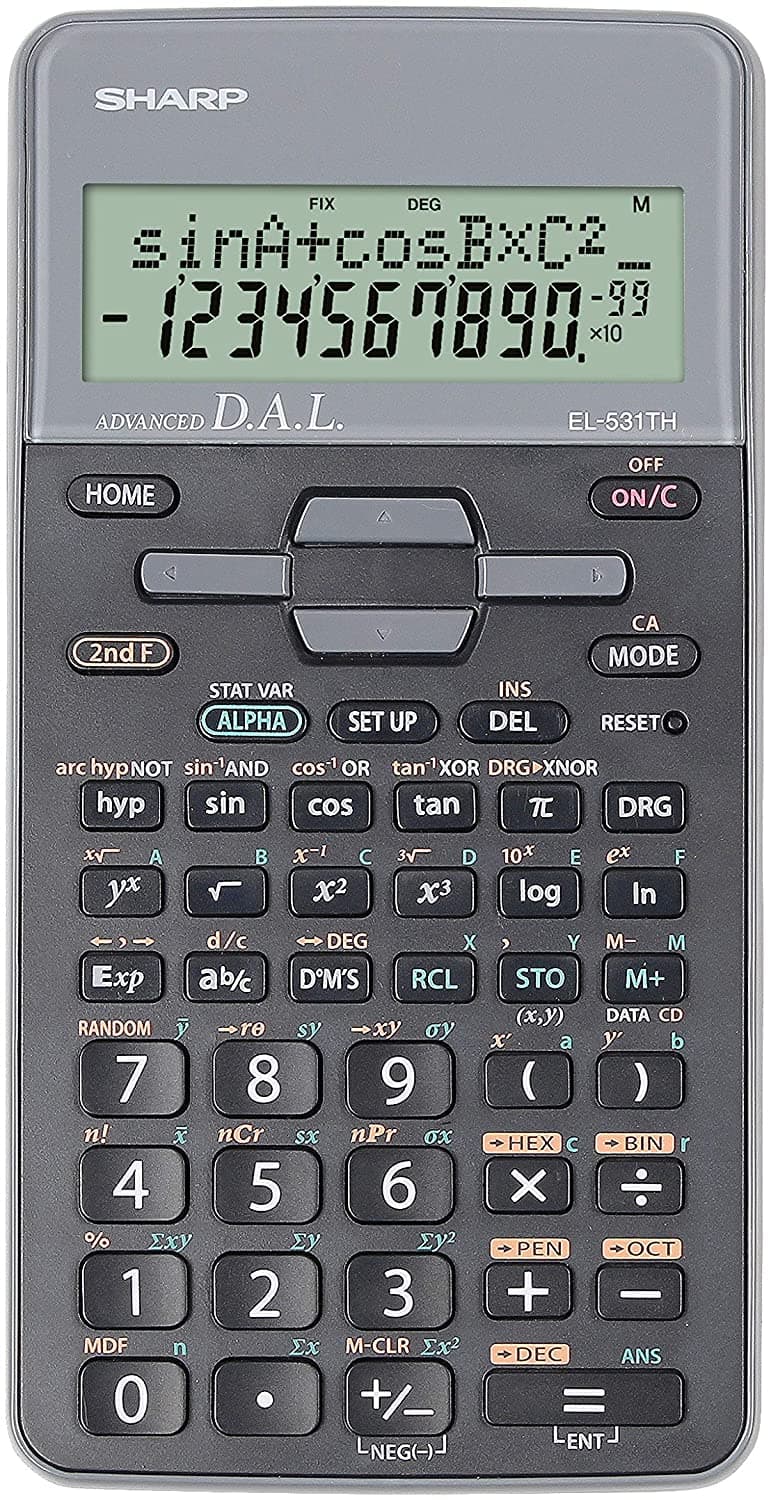 Calculator stiintific, 10 digits, 273 functii, 161x80x15mm, dual power, SHARP EL-531THBGR-negru/gri