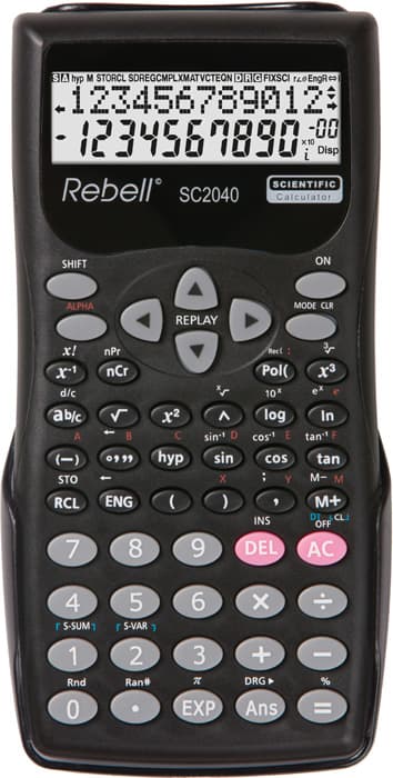 Calculator stiintific, 12 digits, 240 functii, 155 x 70 x 18 mm, Rebell - negru