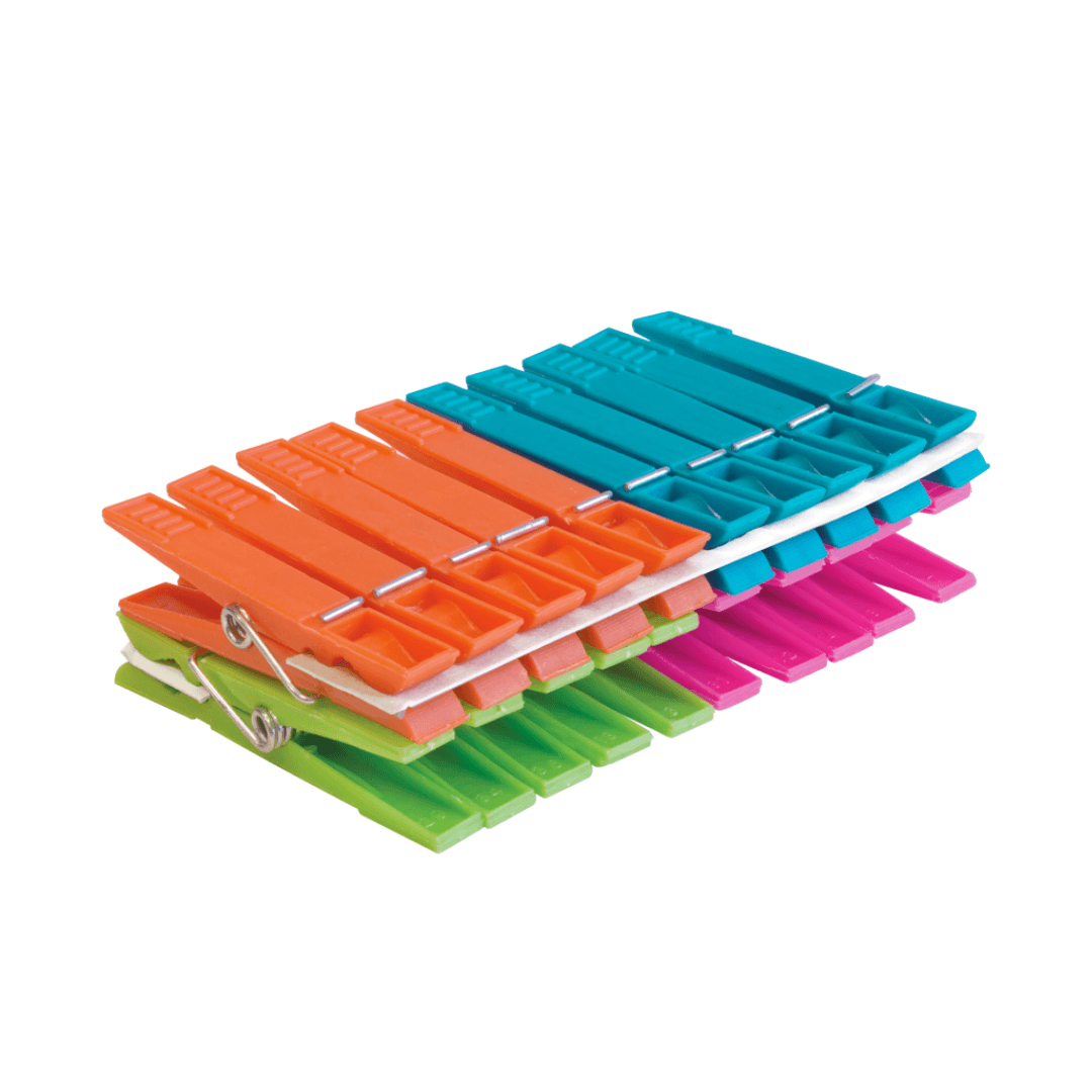 Clesti pentru rufe, din plastic, 20 buc/set, YORK Standard - culori asortate