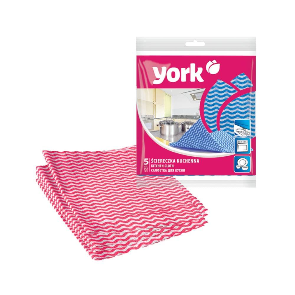 Lavete universale, 35 x 35cm, super absorbante, nu lasa scame, 5 buc/set, YORK