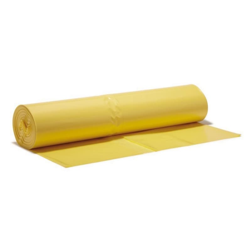 Saci menajeri super rezistenti LDPE, 160L, 90 x 110cm, 28 microni, 10buc/rola, Sipeko - galbeni