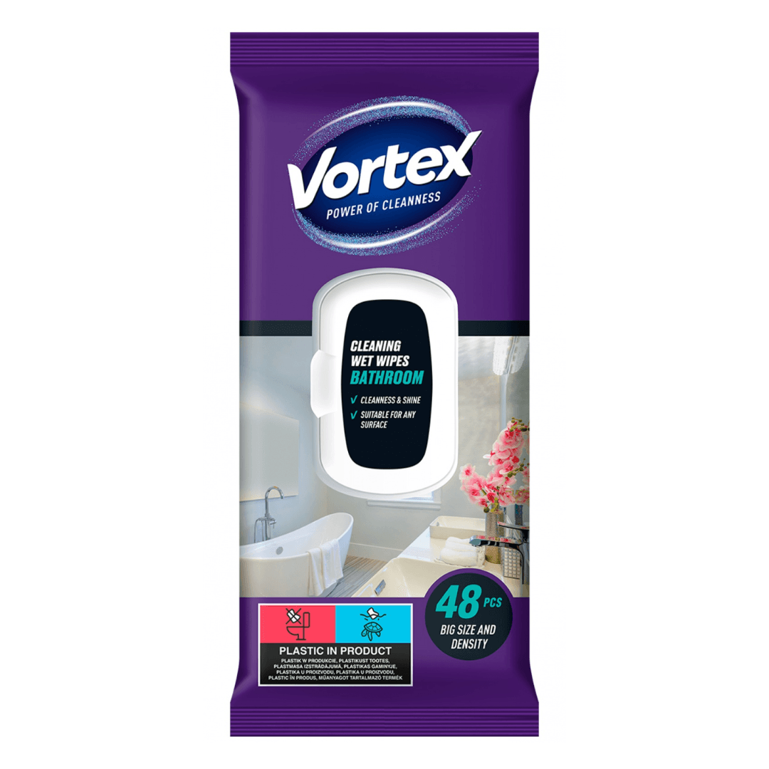 Servetele umede pentru bai (obiecte ceramice), 48buc/pachet, Vortex
