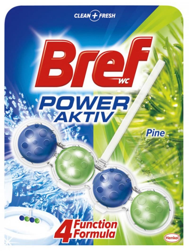BREF Power Aktiv Pine, odorizant solid pentru toaleta, bilute - 50 grame/blister