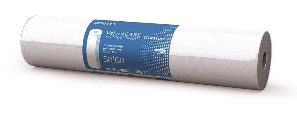 Cearceaf medical alb, 2 straturi, 60cm x 50m, 9 role/bax, VELVET Professional Comfort