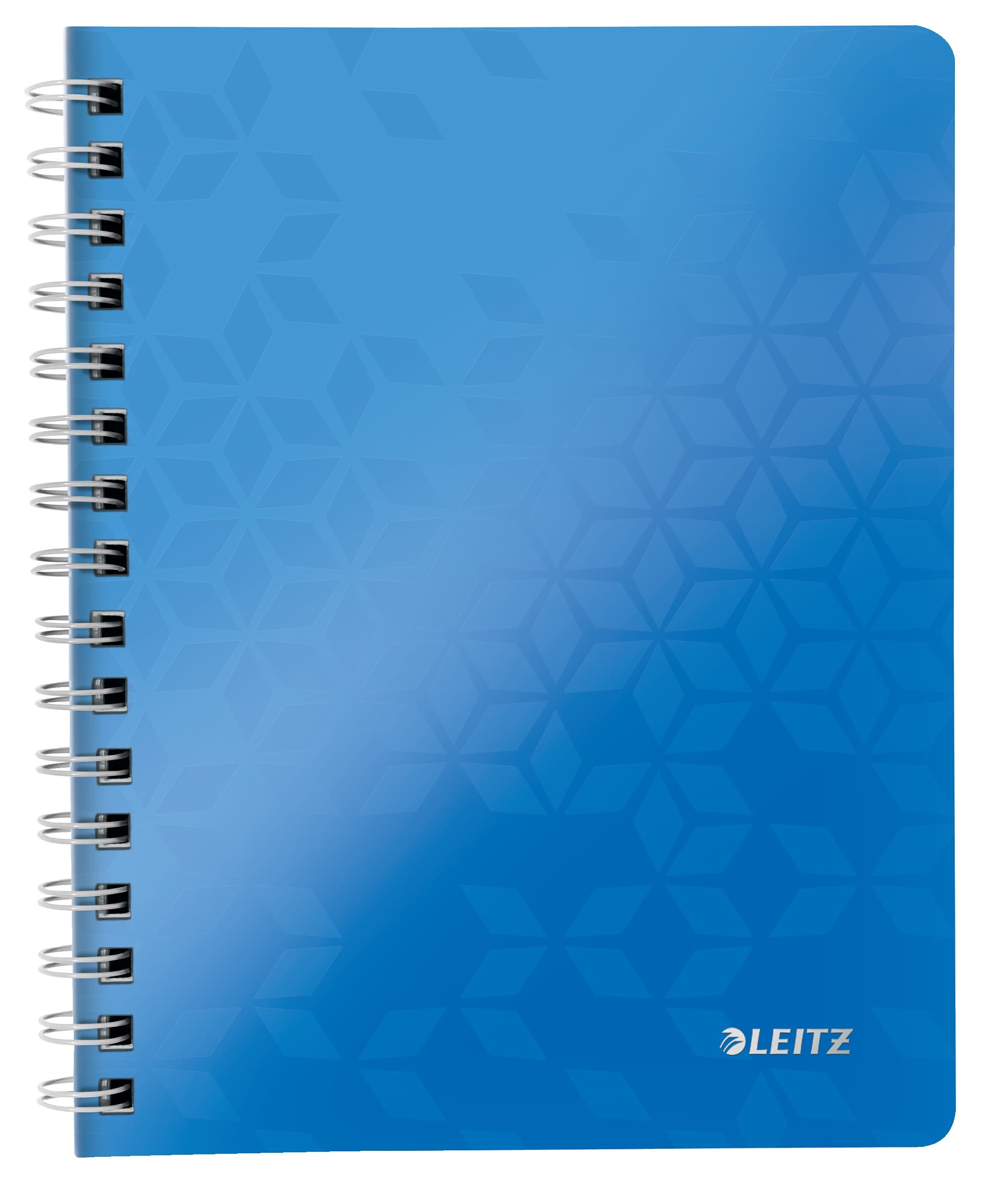 Caiet de birou LEITZ WOW, PP, FSC, reciclabil, A5, 80 coli, cu spira, matematica, albastru
