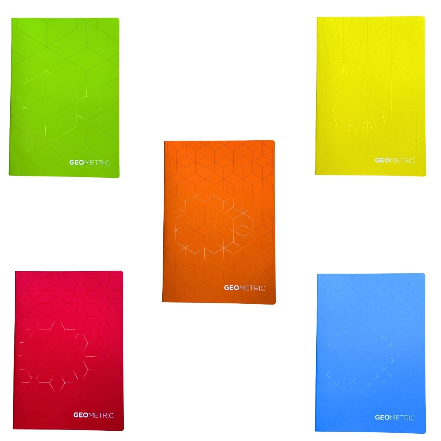 Caiet A5, 48 file, 80gsm, coperta carton 300gsm, design geometrics - velin