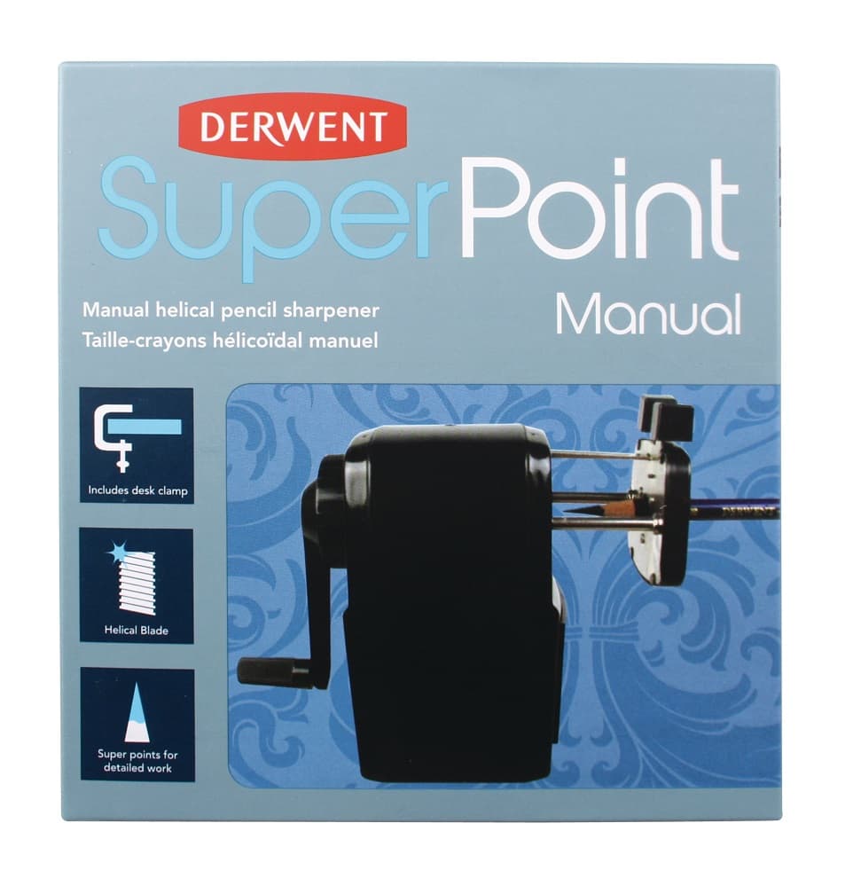 Ascutitoare DERWENT Professional, manuala, pt creioane pana la 8mm, clema prindere birou, neagra
