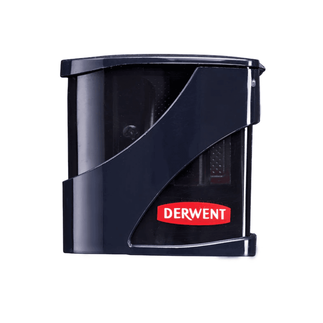 Ascutitoare DERWENT Professional, metalica, duala, cu rezervor, pt creioane pana la 11mm, neagra