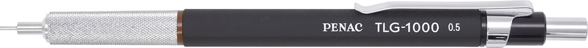 Creion mecanic profesional PENAC TLG - 1000, 0.5mm, grip metalic, varf cilindric fix, negru, blister