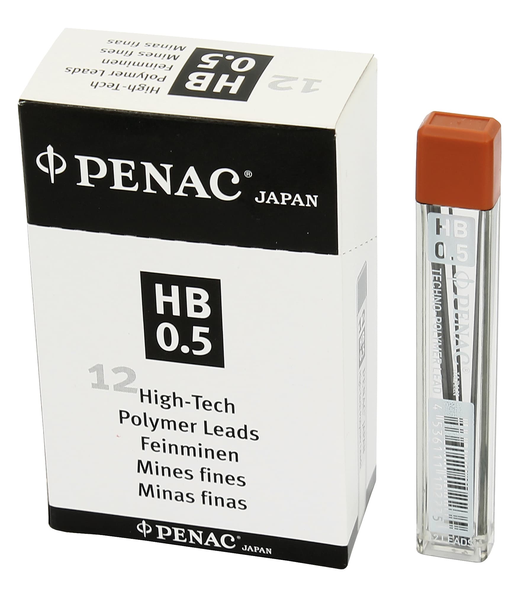 Mine pentru creion mecanic 0.5mm, 12/set, PENAC - HB