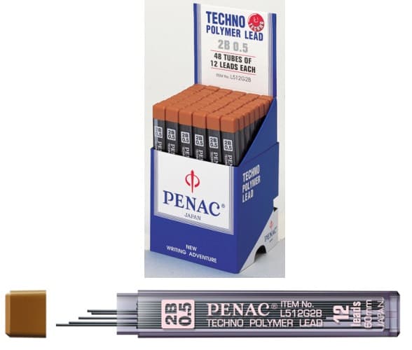 Mine pentru creion mecanic 0.5mm, 12/set, PENAC - 2B