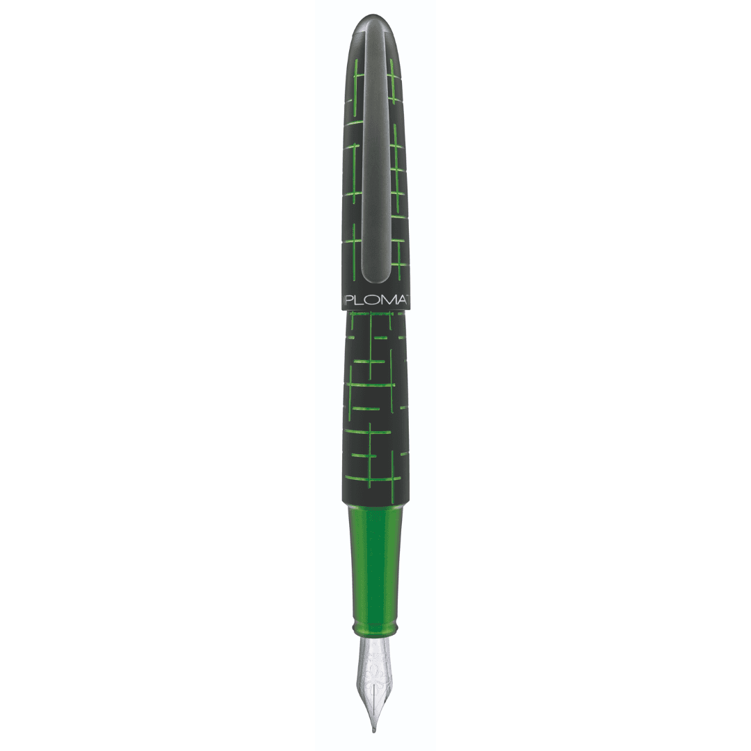 Stilou DIPLOMAT Elox Matrix, cu penita M, din otel inoxidabil - black green