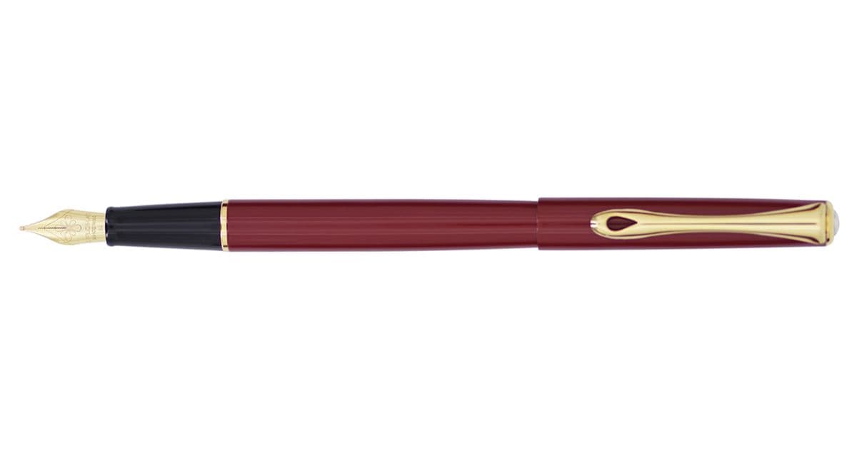 Stilou DIPLOMAT Traveller, cu penita M, din otel inoxidabil - dark red gold