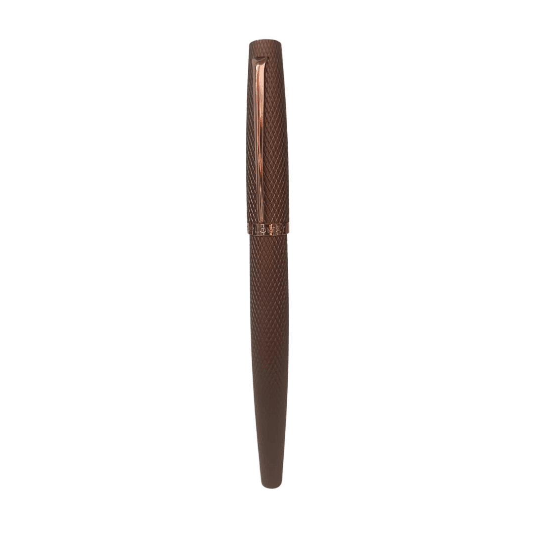 Stilou DIPLOMAT Viper, cu penita F/M, din otel inoxidabil - brown guilloche