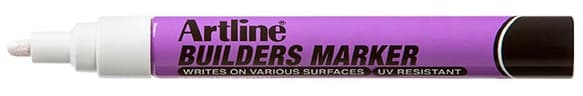Marker ARTLINE, pentru constructori, corp plastic, varf rotund 2.3mm - alb