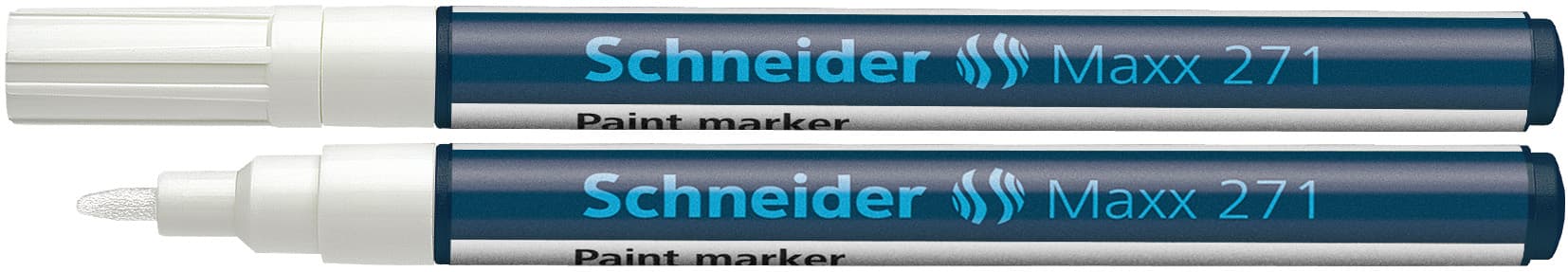 Marker cu vopsea SCHNEIDER Maxx 271, varf rotund 1-2mm - alb