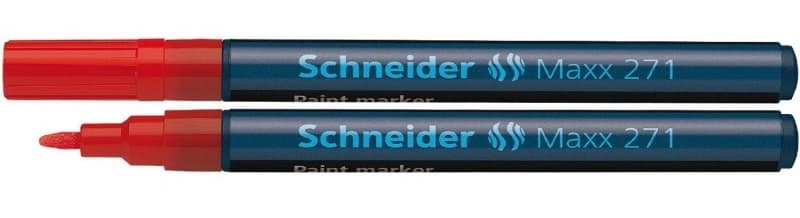 Marker cu vopsea SCHNEIDER Maxx 271, varf rotund 1-2mm - rosu