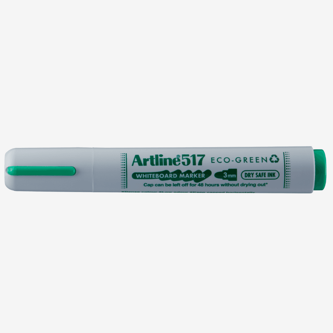 Marker pentru tabla de scris ARTLINE 517 Eco Green - Dry safe ink 48h, varf rotund 3.0mm - verde