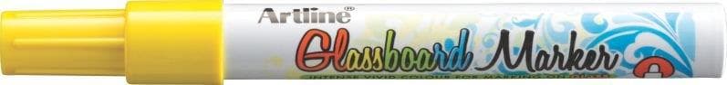 Marker pentru tabla de sticla ARTLINE Glassboard, varf rotund 2.0mm - galben fluorescent
