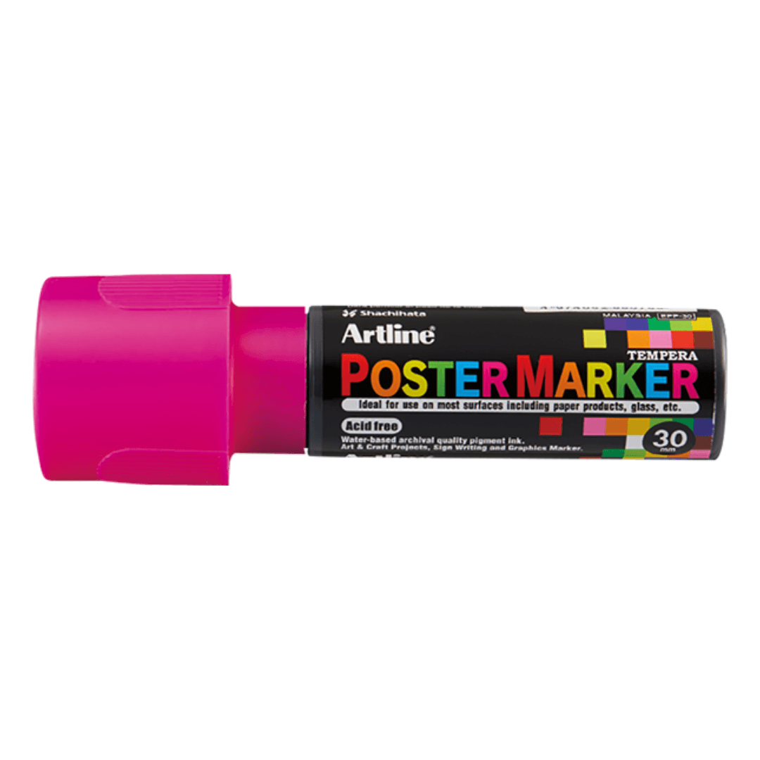 Marker pentru poster ARTLINE, corp plastic, varf tesit 30mm - roz fluorescent