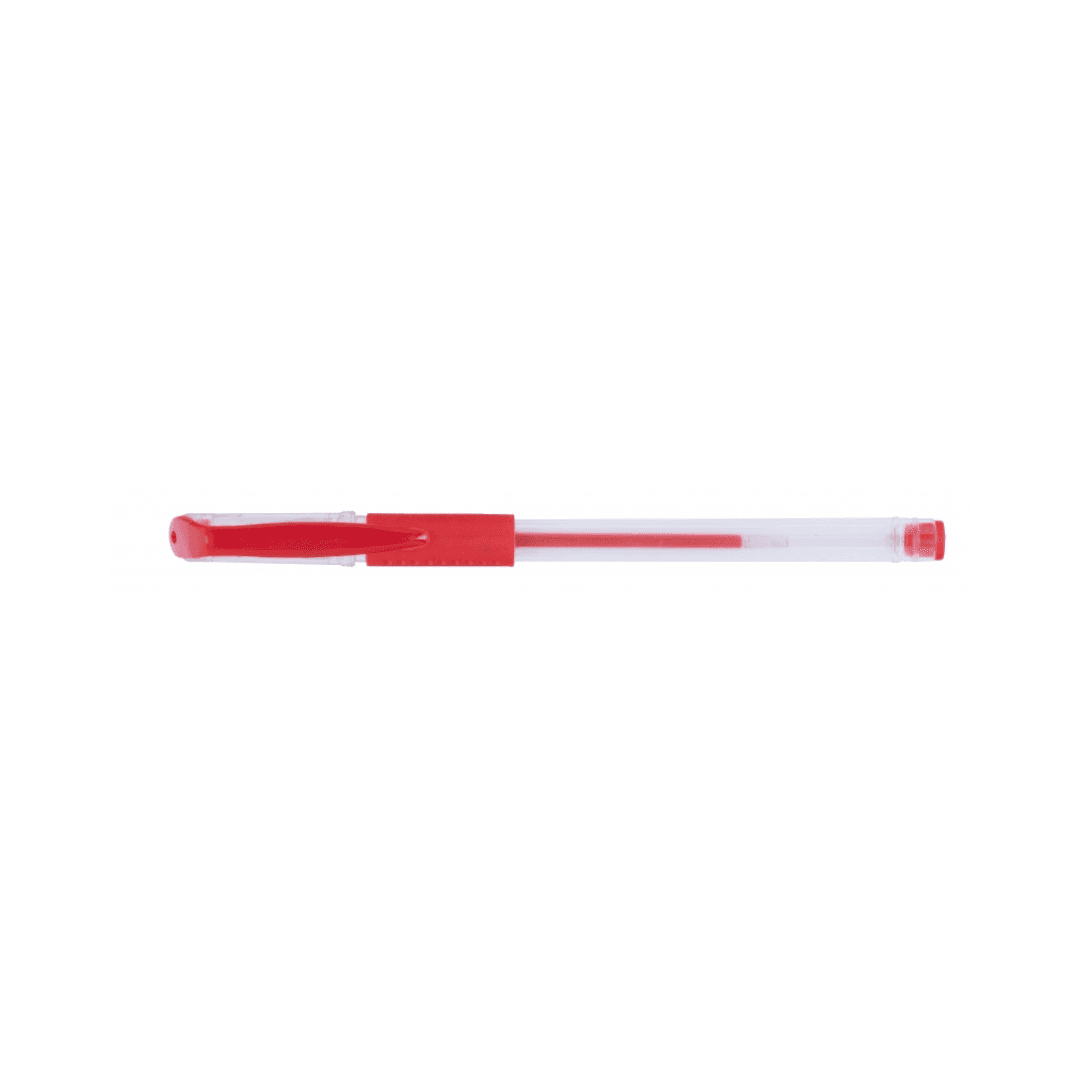 Pix transparent cu gel, cu rubber grip, varf 0.5mm, Office Products - rosu