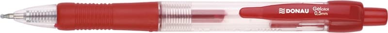 Pix cu gel, mecanism retractabil, rubber grip, 0.5 mm, cerneala rezistenta la apa, DONAU - rosu